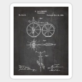 Bicycle Patent - Cycling Cyclist Bike Riding Fan Art - Black Chalkboard Sticker